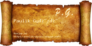 Paulik Győző névjegykártya
